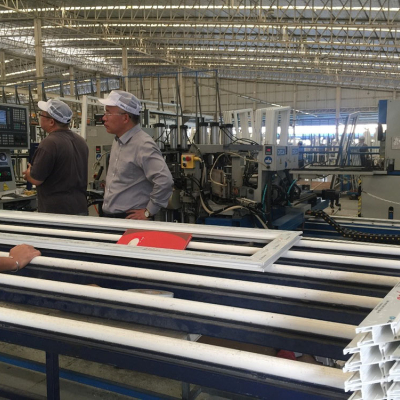 Technician was setting up Four Point Welding Machine CNC in customer's factory of Thailand.